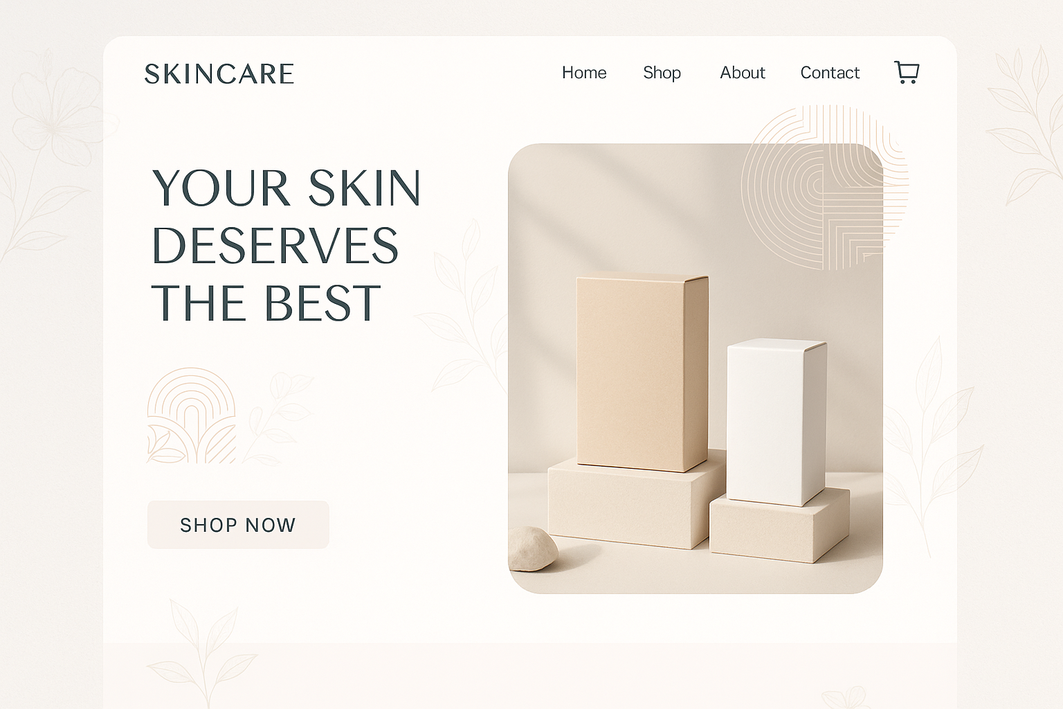 image for shopify store ecommerce for skin care not include image of skin care 